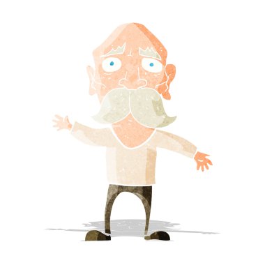 Çizgi film endişeli yaşlı adam