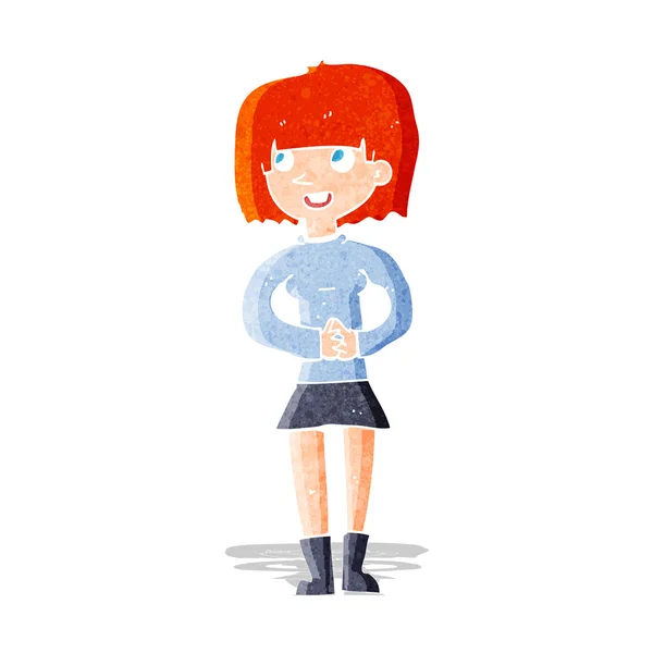 Cartoon friendly woman — Stock Vector