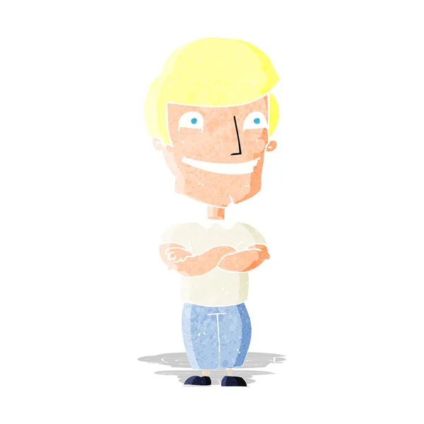 Cartoon Grijnzende man — Stockvector