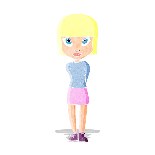 Cartoon vrouw permanent — Stockvector