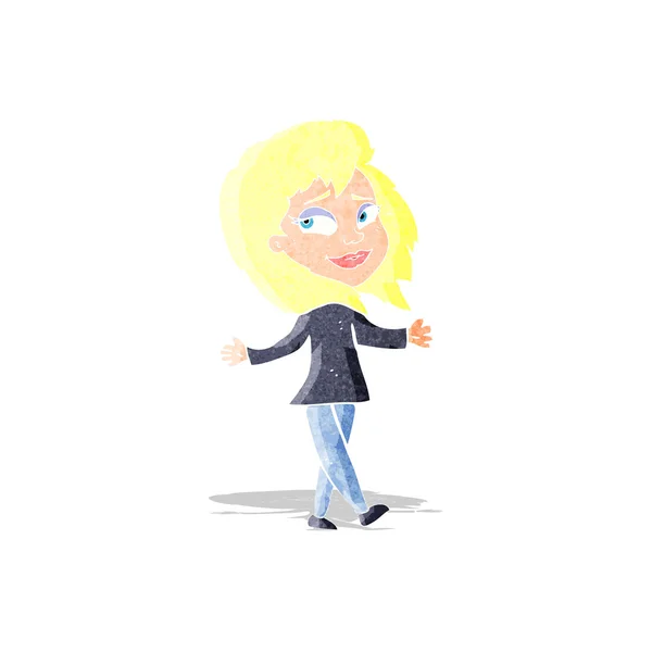 Mujer libre de estrés de dibujos animados — Vector de stock