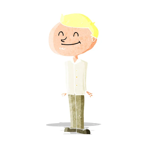 Hombre sonriente de dibujos animados — Vector de stock