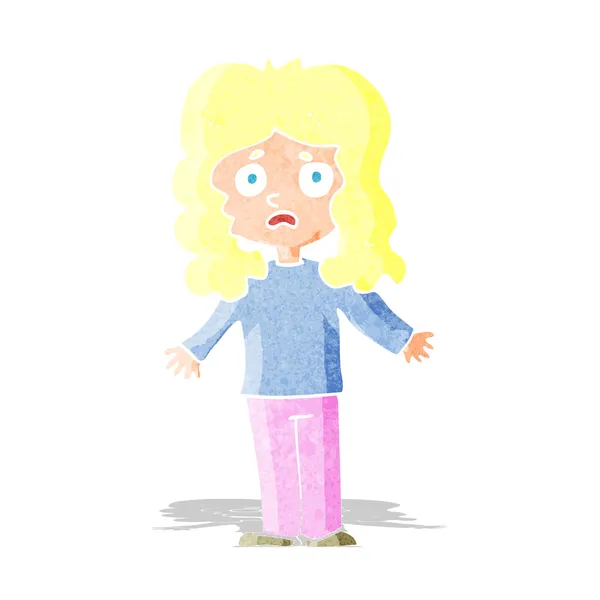 Cartoon bezorgd vrouw — Stockvector