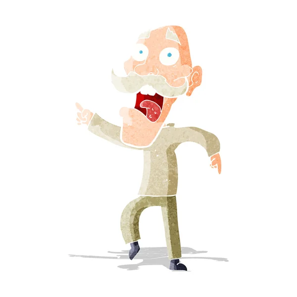 Cartoon frightened old man — Stock Vector