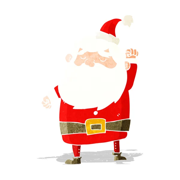 Cartoon santa claus punching air — Stock Vector