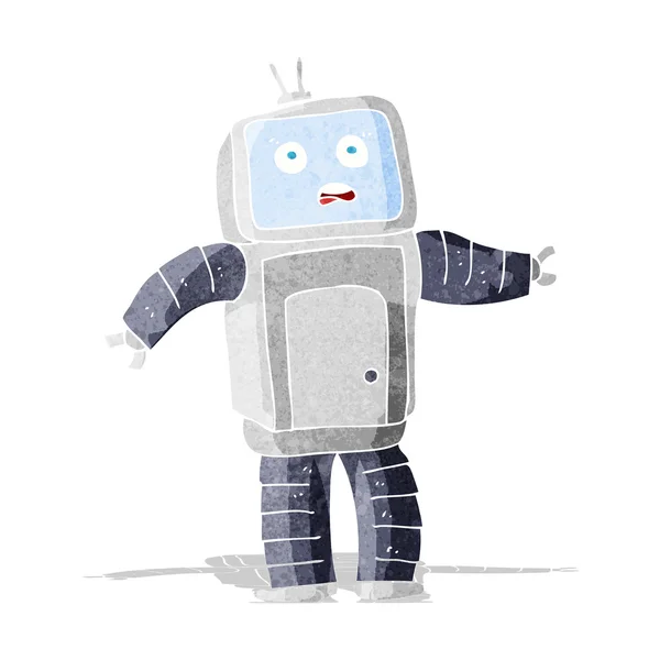 Karikatür komik robot — Stok Vektör