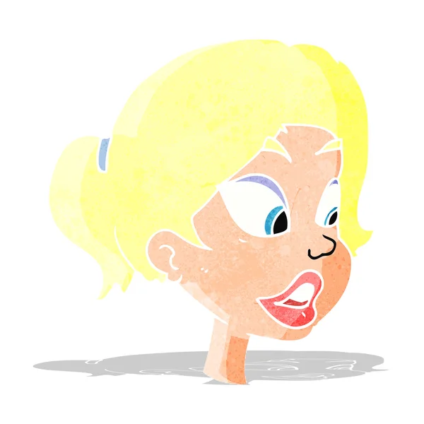 Mujer amigable de dibujos animados — Vector de stock
