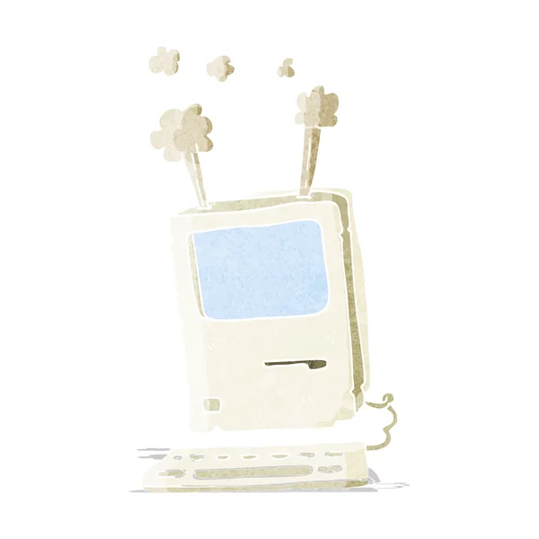 Cartoon old computer — Stock Vector