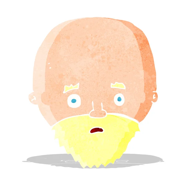Kreslený šokovaný muž s vousem — Stockový vektor