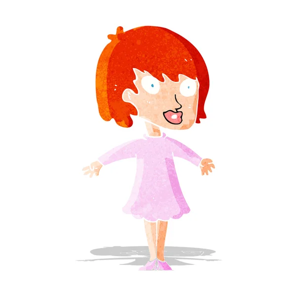 Cartoon woman wearing dress — Stock Vector