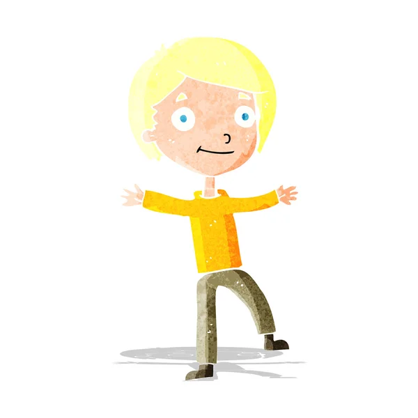 Cartoon opgewonden jongen — Stockvector