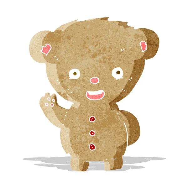 Cartoon teddy bear waving — Stock Vector