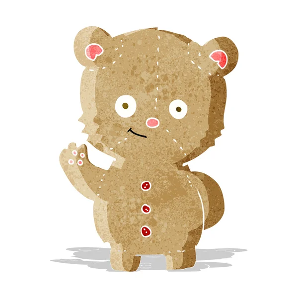 Karikatura, teddy bear mává — Stockový vektor
