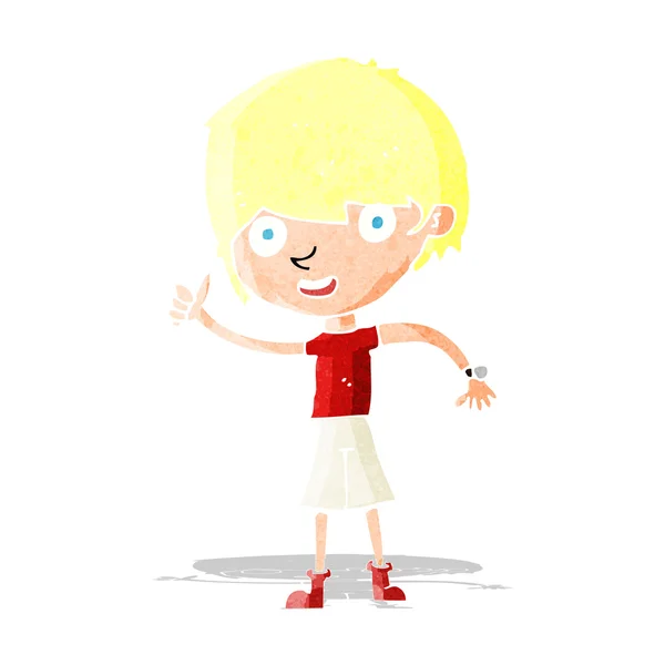 Cartoon jongen met positieve houding — Stockvector