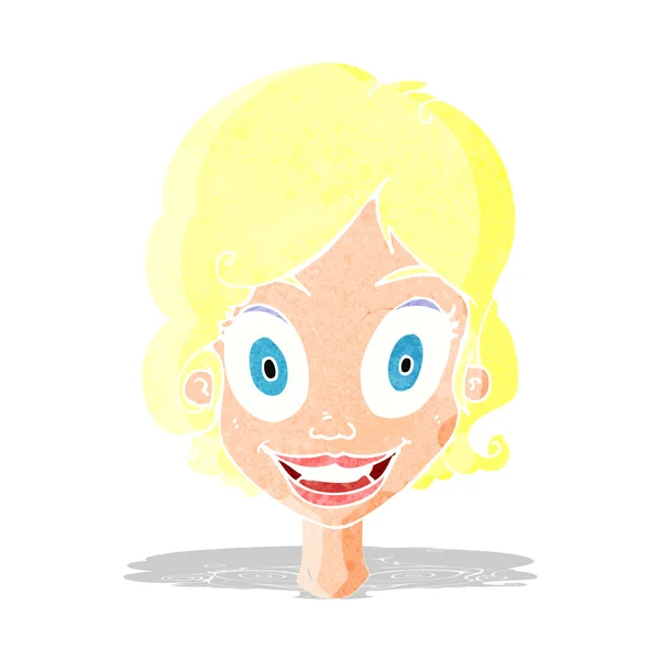 Mujer feliz de dibujos animados — Vector de stock