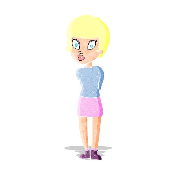 Cartoon mooie vrouw — Stockvector