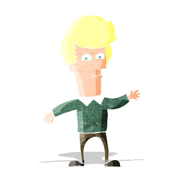 Cartoon wuivende man — Stockvector