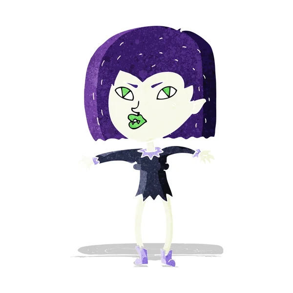 Menina vampira dos desenhos animados — Vetor de Stock