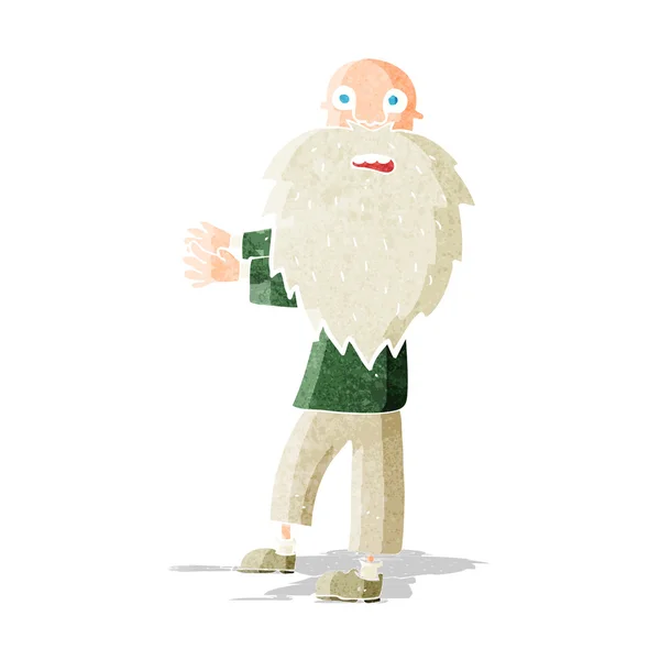 Cartoon bearded old man — Stock Vector