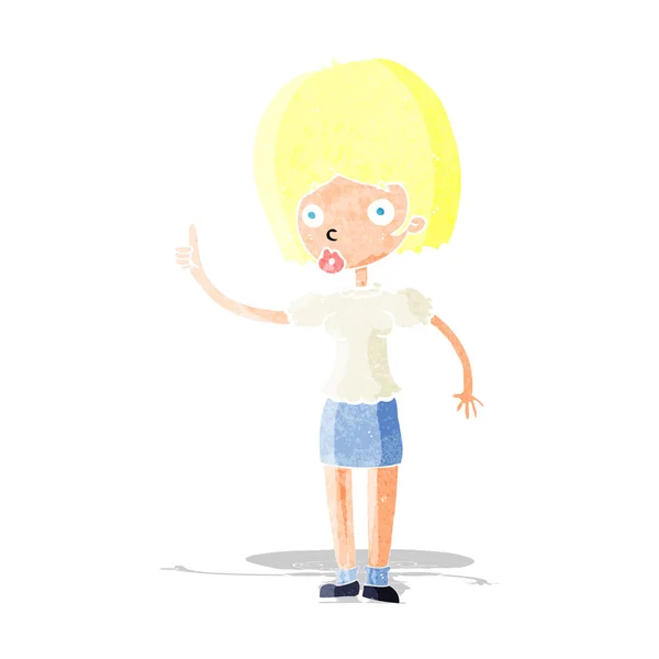 Cartoon vrouw met idee — Stockvector