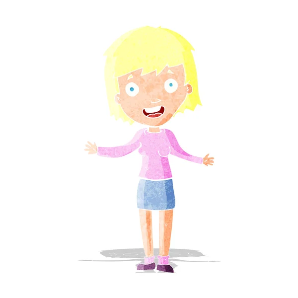 Cartoon glada kvinna — Stock vektor
