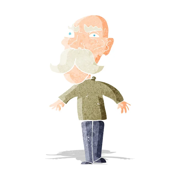 Desenhos animados irritado velho homem — Vetor de Stock