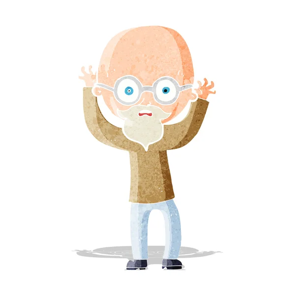 Cartoon stressed bald man — Stock Vector