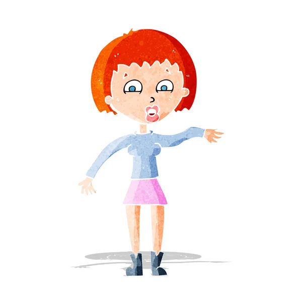 Cartoon surprised woman — Stock Vector