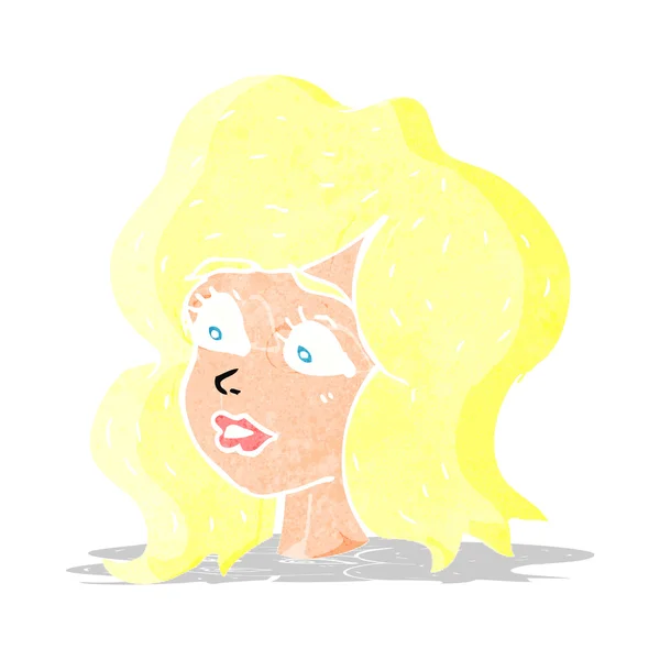 Femme dessin animé regardant préoccupé — Image vectorielle