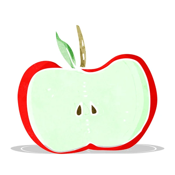 Dessin animé pomme moitié — Image vectorielle