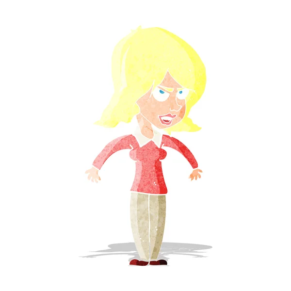 Cartoon gemiddelde vrouw — Stockvector