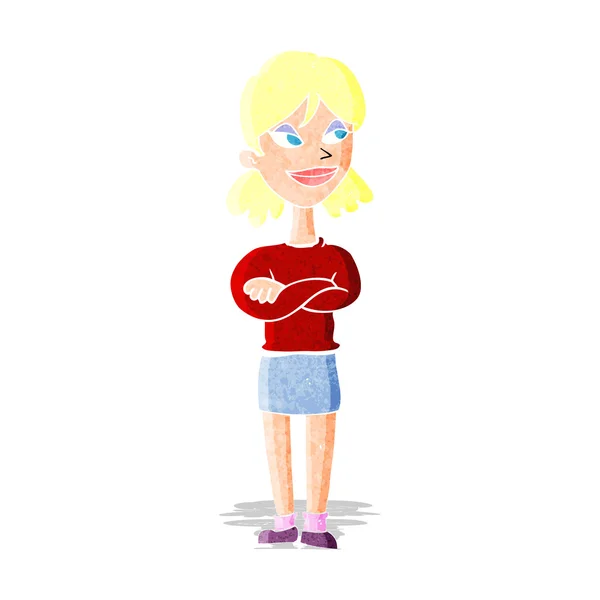 Cartoon smug woman — Stock Vector