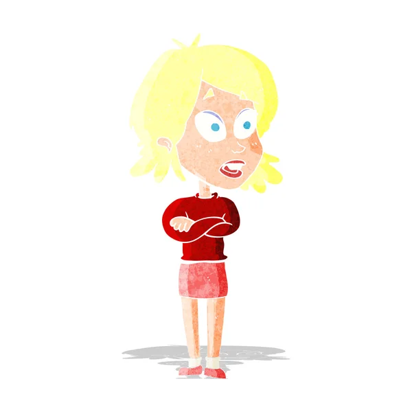 Cartoon surprised woman — Stock Vector