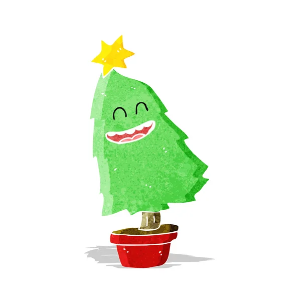 Dessin animé dansant arbre de Noël — Image vectorielle