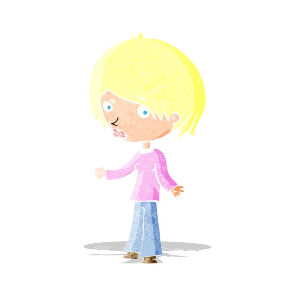 Cartoon verward vrouw — Stockvector