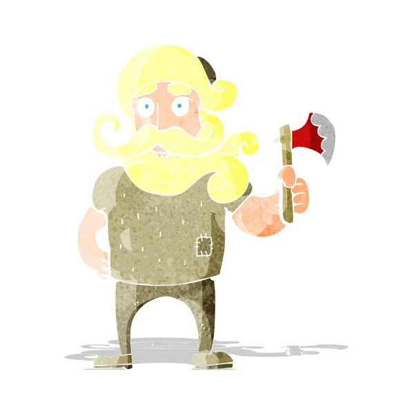 Desen animat Lumberjack cu ax — Vector de stoc