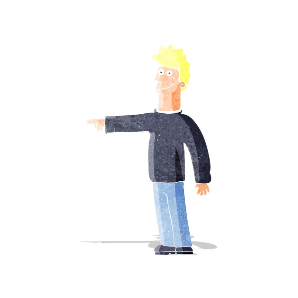 Cartoon gelukkig wijzend man — Stockvector