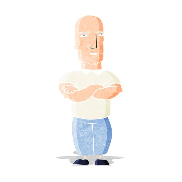 Καρτούν ενοχλημένος φαλακρός άνθρωπος — Διανυσματικό Αρχείο