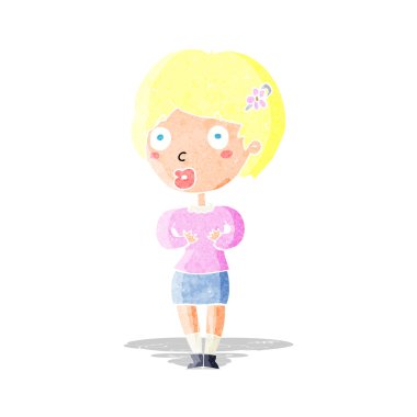 karikatür şaşırmış kadın