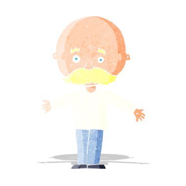 açık kollu kel bir adam.