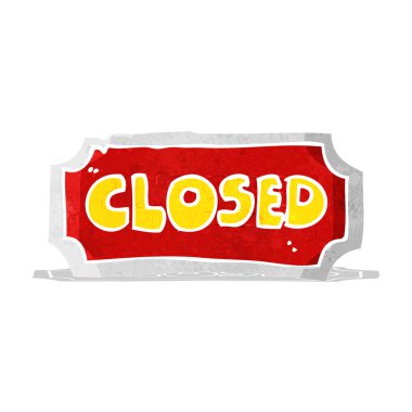 kapalı işareti karikatür