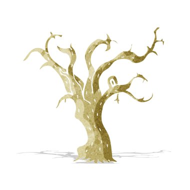 karikatür kış ağaç