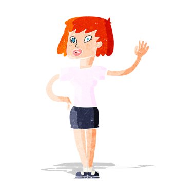 çizgi film kadın sallıyor