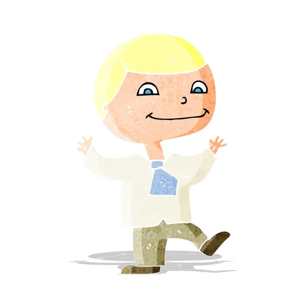 Desenhos animados menino feliz — Vetor de Stock
