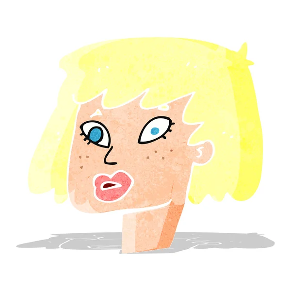 Cartone animato bella faccia femminile — Vettoriale Stock