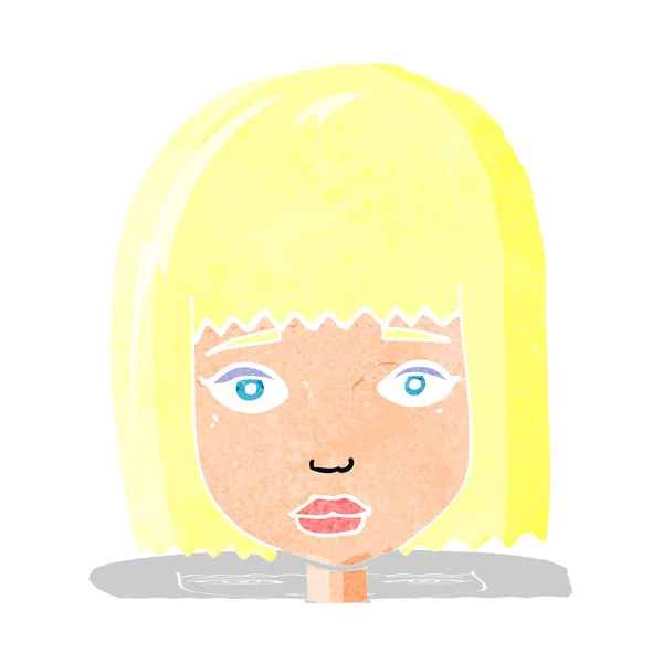 Cartoon female face — Stock Vector