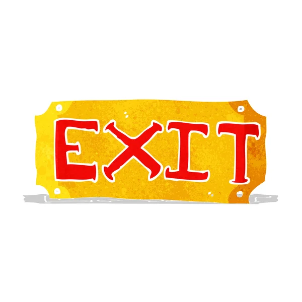 Cartoon exit sign — Stock Vector