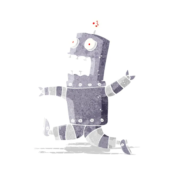 Robot de dibujos animados aterrorizado — Vector de stock