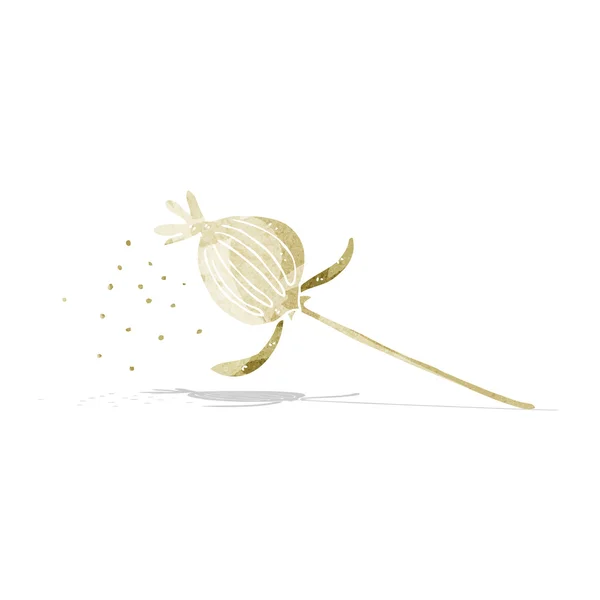 Cartoon gedroogde papaver bloem — Stockvector