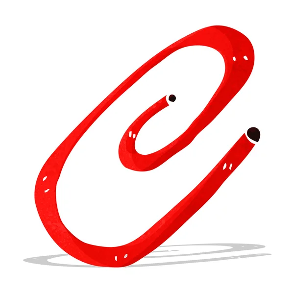 Cartoon red paperclip — Stock Vector